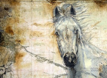 Murmures à travers les chevaux de la steppe Peinture à l'huile